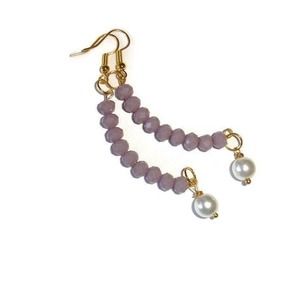 Old Rose color Crystal earrings Czech